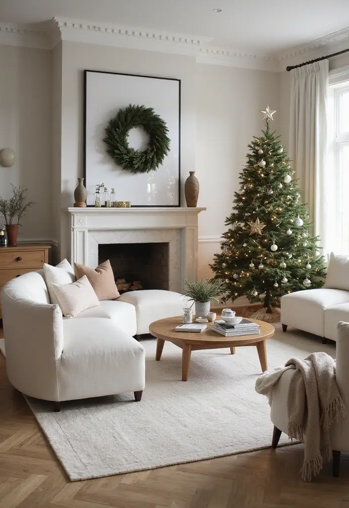 20 Christmas Living Room Ideas That'll Make Your Home the Coziest on the Block! - 8. Elegant Neutral Tones