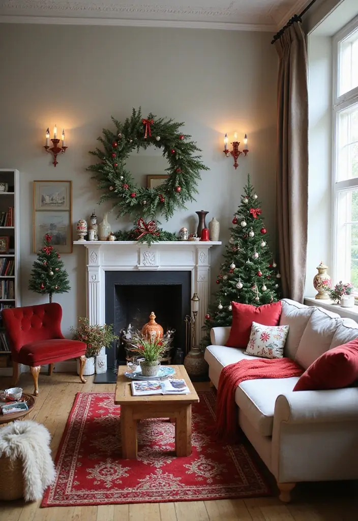 20 Christmas Living Room Ideas That'll Make Your Home the Coziest on the Block! - 9. Artistic Touches