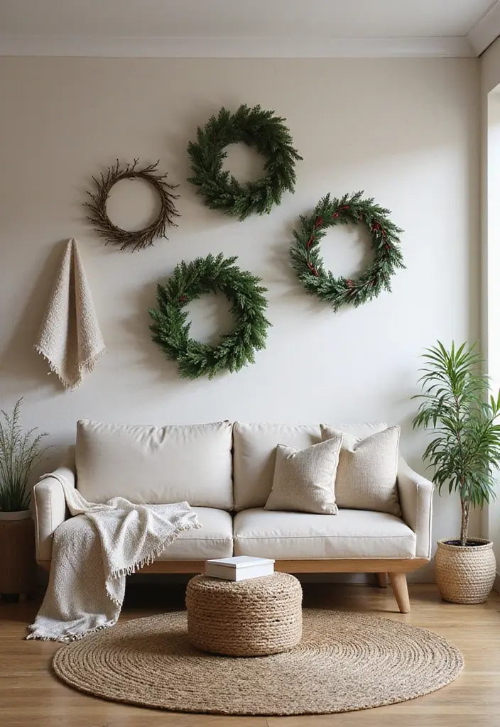 20 Christmas Living Room Ideas That'll Make Your Home the Coziest on the Block! - 14. Textured Wall Decor