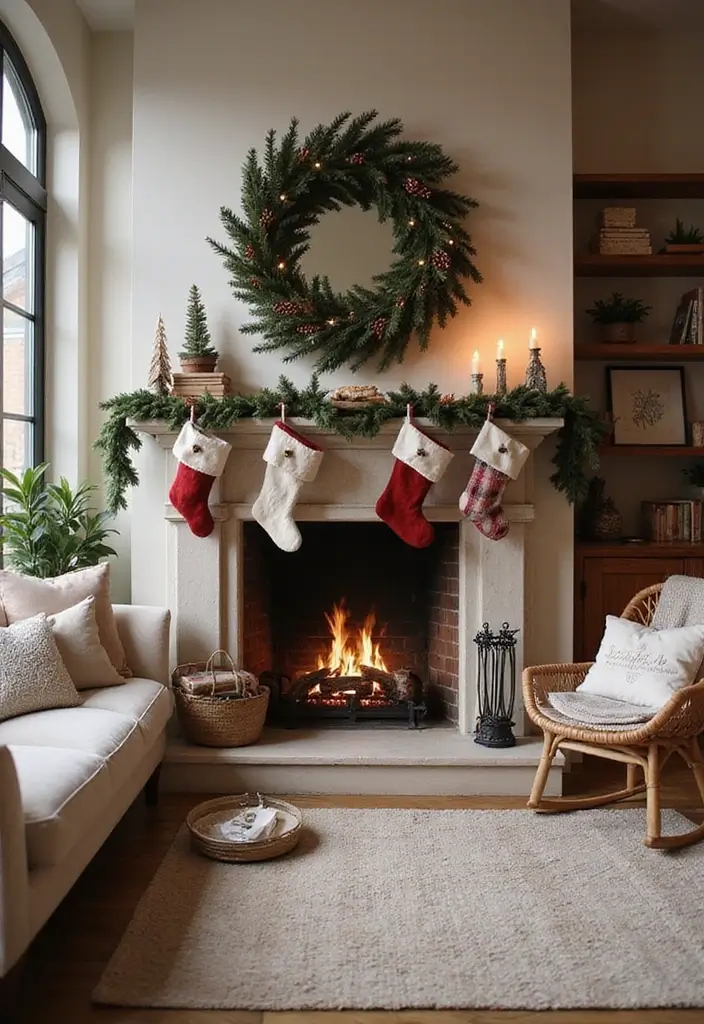 20 Christmas Living Room Ideas That'll Make Your Home the Coziest on the Block! - 1. Cozy Fireplace Focal Point