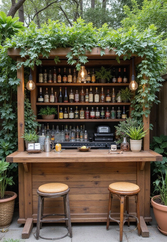 22 Stylish Outdoor Decor Ideas That'll Make Your Backyard the Talk of the Town (Check Out #13!) - 20. Outdoor Bar Setup