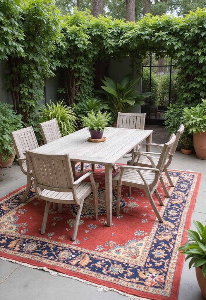 22 Stylish Outdoor Decor Ideas That'll Make Your Backyard the Talk of the Town (Check Out #13!) - 6. Outdoor Rugs