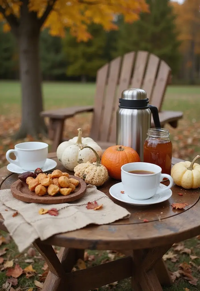14 Autumn Outdoor Coffee Table Decor Ideas That Will Wow Your Guests! - 8. Warm Beverage Station