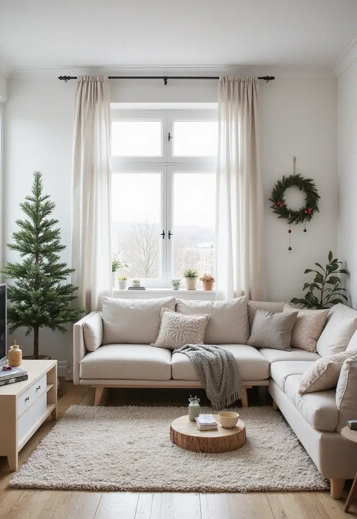 20 Christmas Living Room Ideas That'll Make Your Home the Coziest on the Block! - 3. Scandinavian Minimalism