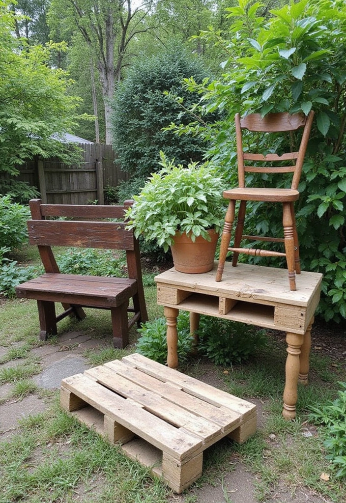 22 Stylish Outdoor Decor Ideas That'll Make Your Backyard the Talk of the Town (Check Out #13!) - 18. Repurposed Furniture