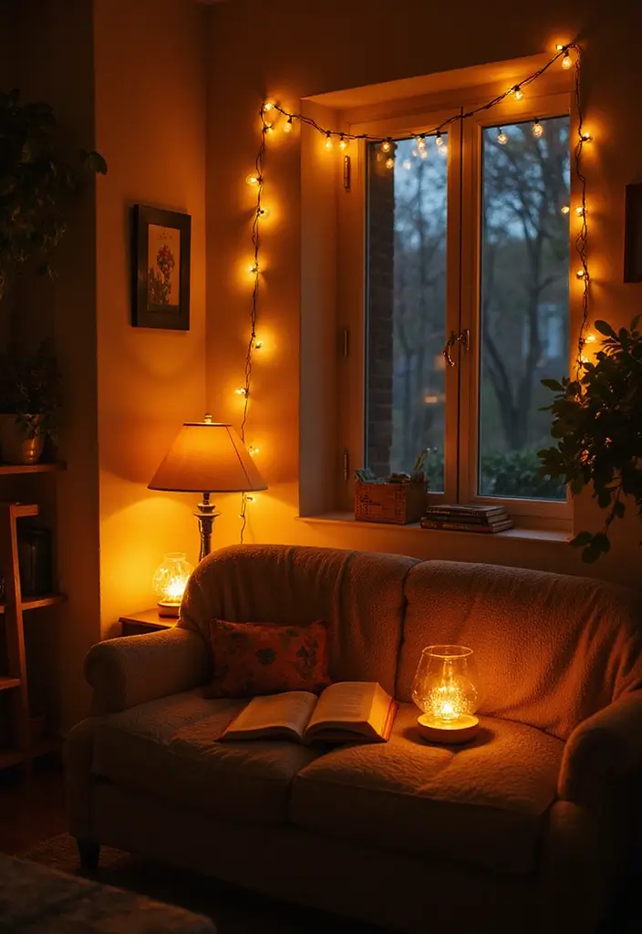 19 Cozy Fall Decor Ideas to Snuggle Up Your Home This Season! (#3 Is a Must-See!) - 4. Add Warm Lighting