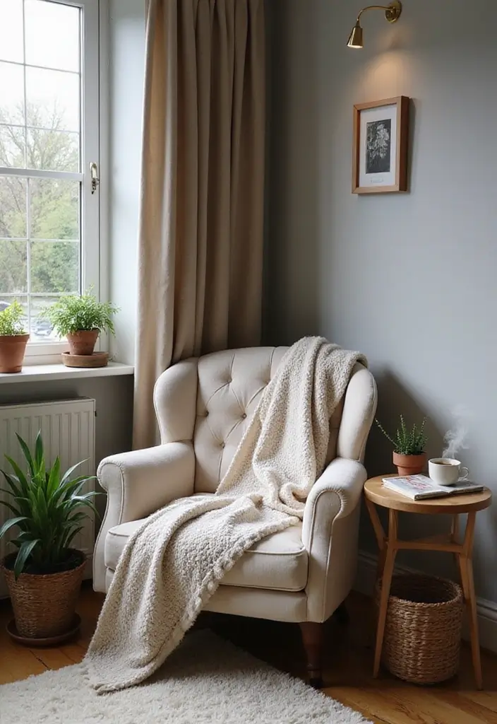 19 Cozy Fall Decor Ideas to Snuggle Up Your Home This Season! (#3 Is a Must-See!) - 11. Set Up a Cozy Reading Corner