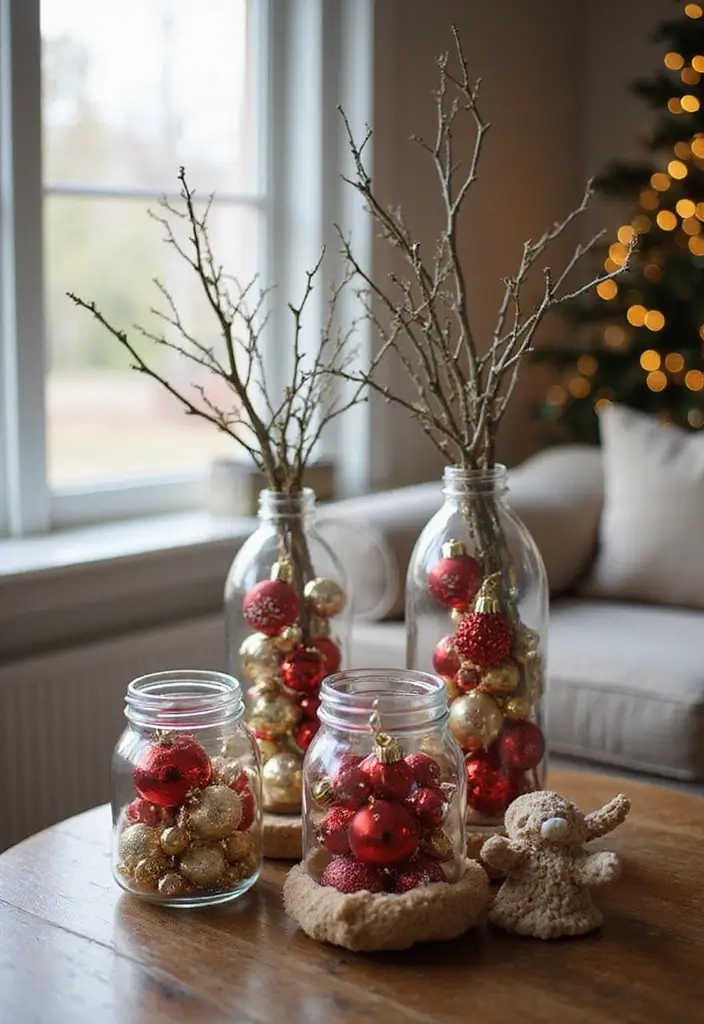 20 Christmas Living Room Ideas That'll Make Your Home the Coziest on the Block! - 13. Playful Ornament Display