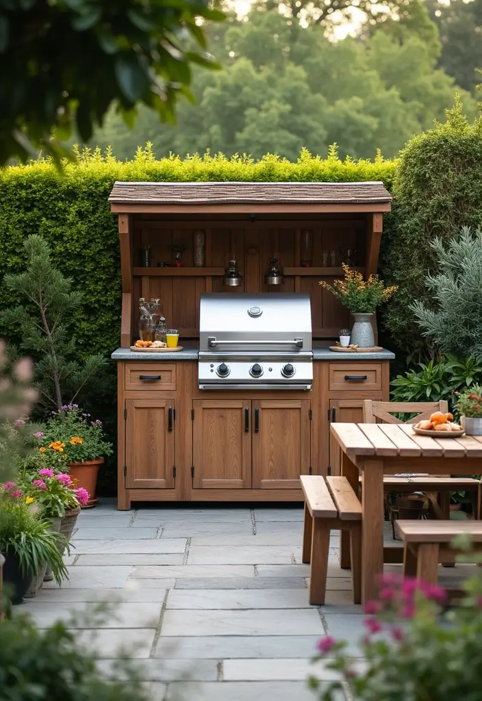 22 Stylish Outdoor Decor Ideas That'll Make Your Backyard the Talk of the Town (Check Out #13!) - 7. Outdoor Kitchen Setup