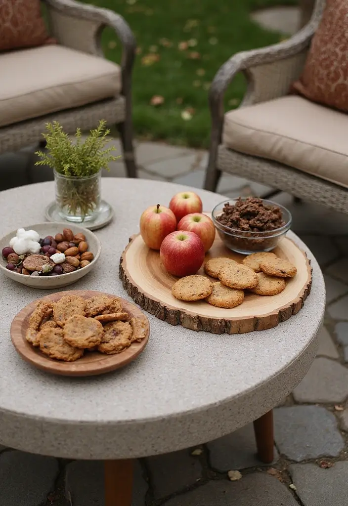 14 Autumn Outdoor Coffee Table Decor Ideas That Will Wow Your Guests! - 7. Seasonal Edibles and Treats