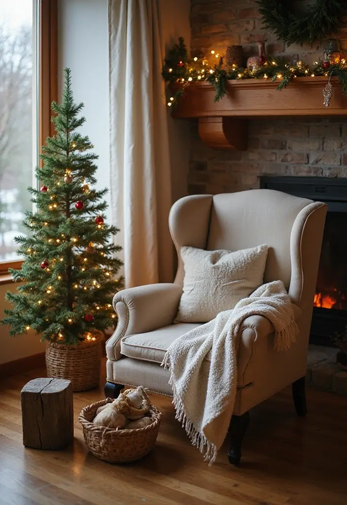 20 Christmas Living Room Ideas That'll Make Your Home the Coziest on the Block! - 10. Cozy Nook for Reading