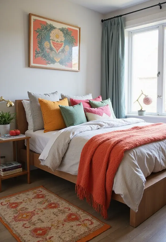 12 Stylish Small Bedroom Makeovers That Prove Less is More! - 12. Colored Accents