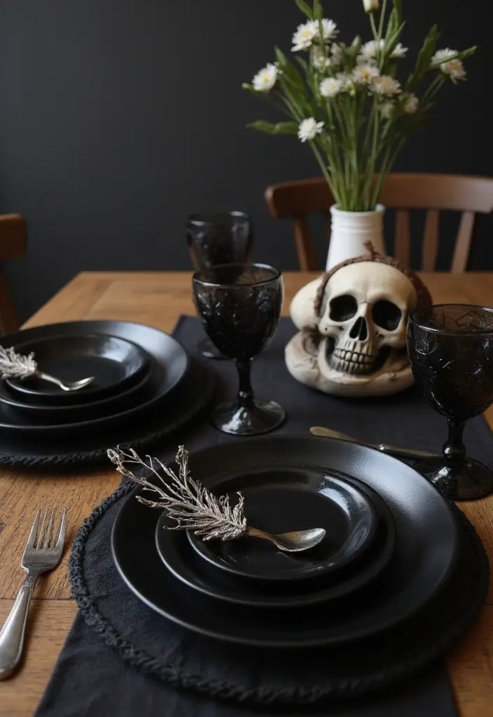 13 Indoor Halloween Decorations That Will Terrify Your Guests (In the Best Way Possible!) - 10. Terrifying Table Settings