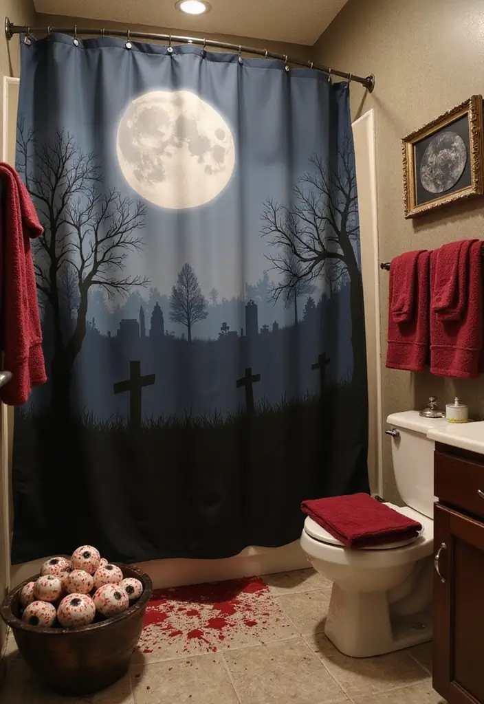 13 Indoor Halloween Decorations That Will Terrify Your Guests (In the Best Way Possible!) - 8. Gory Bathroom Touches