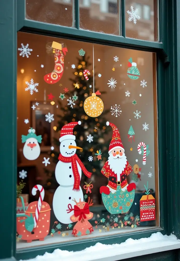 13 Stunning Christmas Window Decoration Ideas That'll Make Your Neighbors Jealous! - 4. Holiday-Themed Window Clings