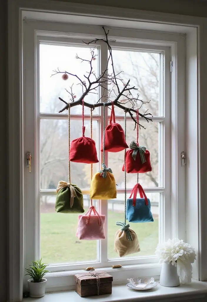 13 Stunning Christmas Window Decoration Ideas That'll Make Your Neighbors Jealous! - 8. Hanging Advent Calendar