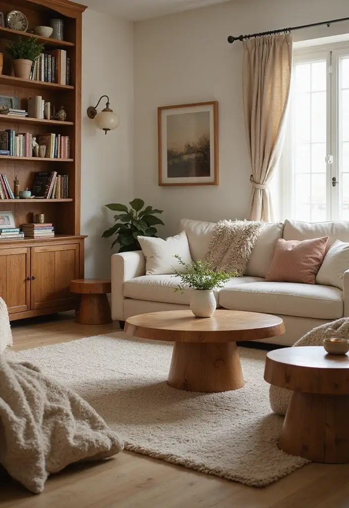 14 Scandinavian Living Room Decor Ideas That’ll Make You Want to Curl Up with a Good Book! - 1. Embrace Natural Wood Accents