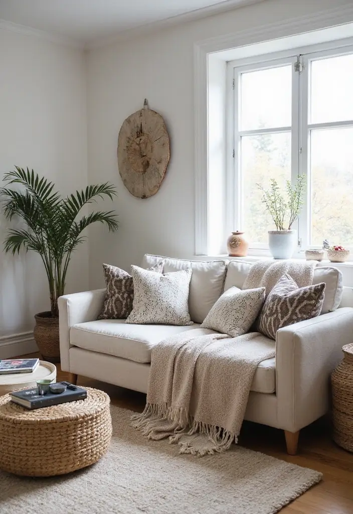 14 Scandinavian Living Room Decor Ideas That’ll Make You Want to Curl Up with a Good Book! - 9. Add a Touch of Scandi Textiles