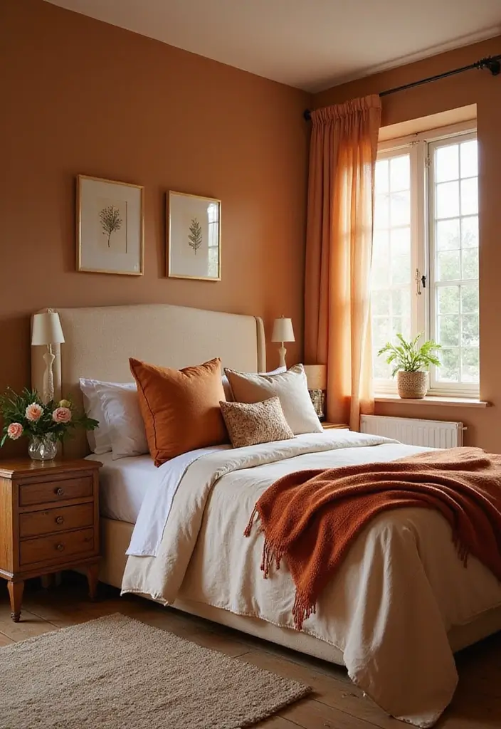 15 Cozy Bedroom Ideas That Will Make You Want to Snuggle Up All Day! - 3. Warm Color Palettes