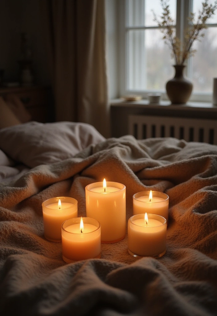 15 Cozy Bedroom Ideas That Will Make You Want to Snuggle Up All Day! - 9. Scented Candles for a Calm Atmosphere