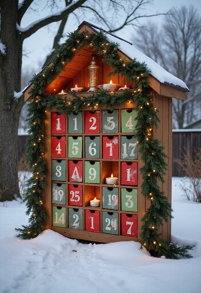 15 Magical Outdoor Christmas Decorations That Will Light Up Your Holidays! - 12. Advent Calendar Displays
