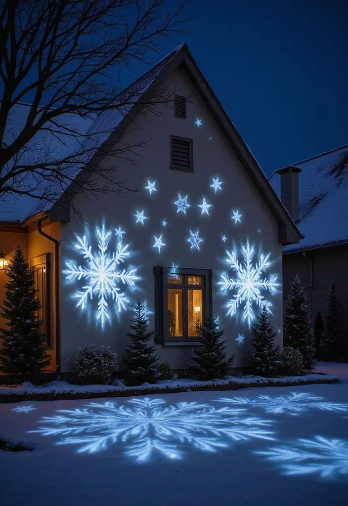 15 Magical Outdoor Christmas Decorations That Will Light Up Your Holidays! - 14. Twinkling Projector Lights