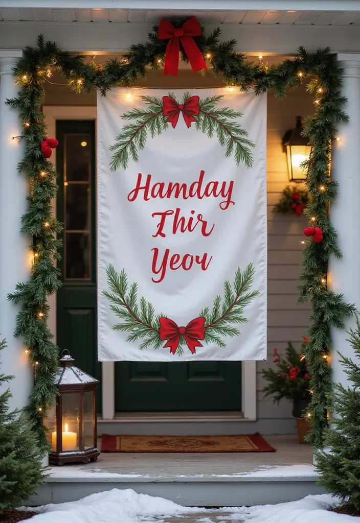15 Magical Outdoor Christmas Decorations That Will Light Up Your Holidays! - 15. Personalized Christmas Banners