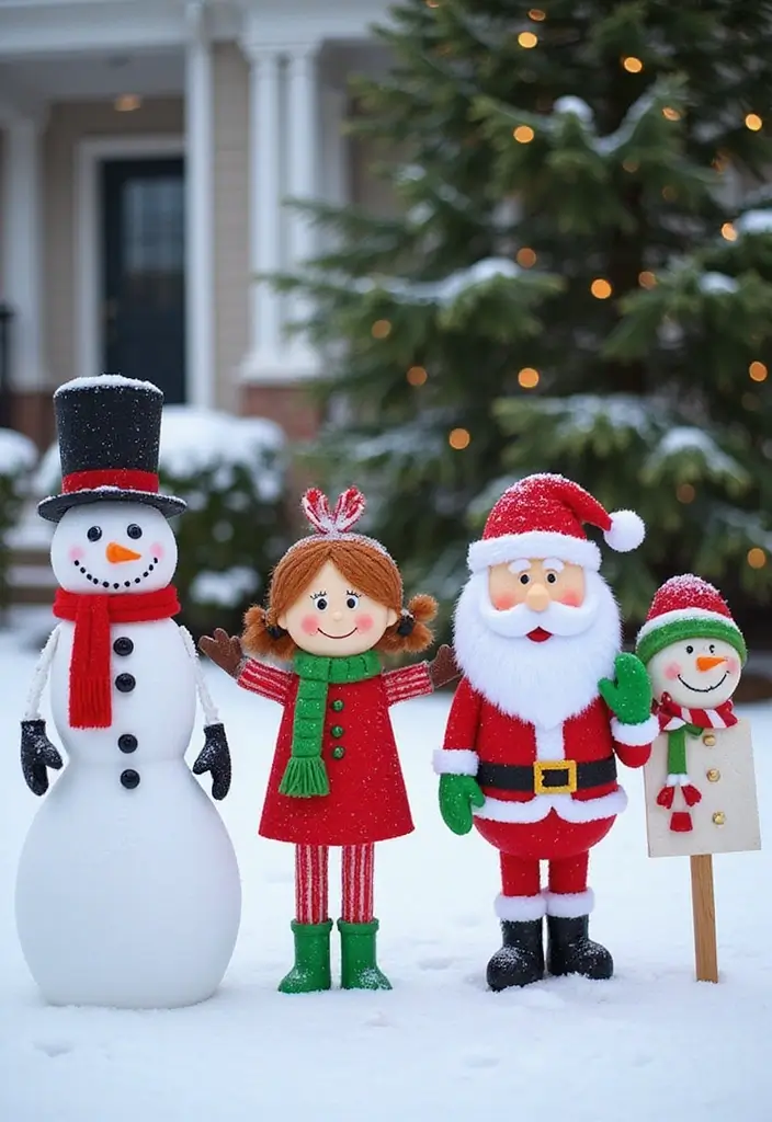 15 Magical Outdoor Christmas Decorations That Will Light Up Your Holidays! - 4. Christmas Yard Stakes