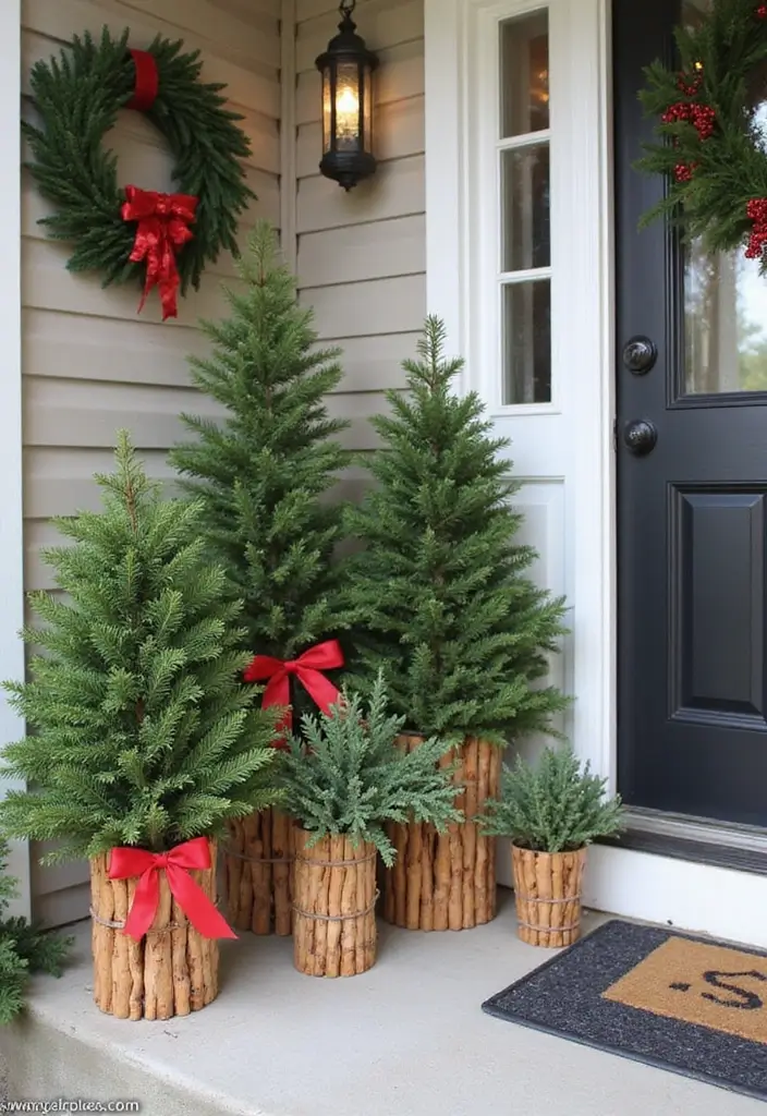 15 Stunning Front Porch Christmas Decor Ideas to Make Your Neighbors Jealous! - 13. Joyful Holiday Bundles