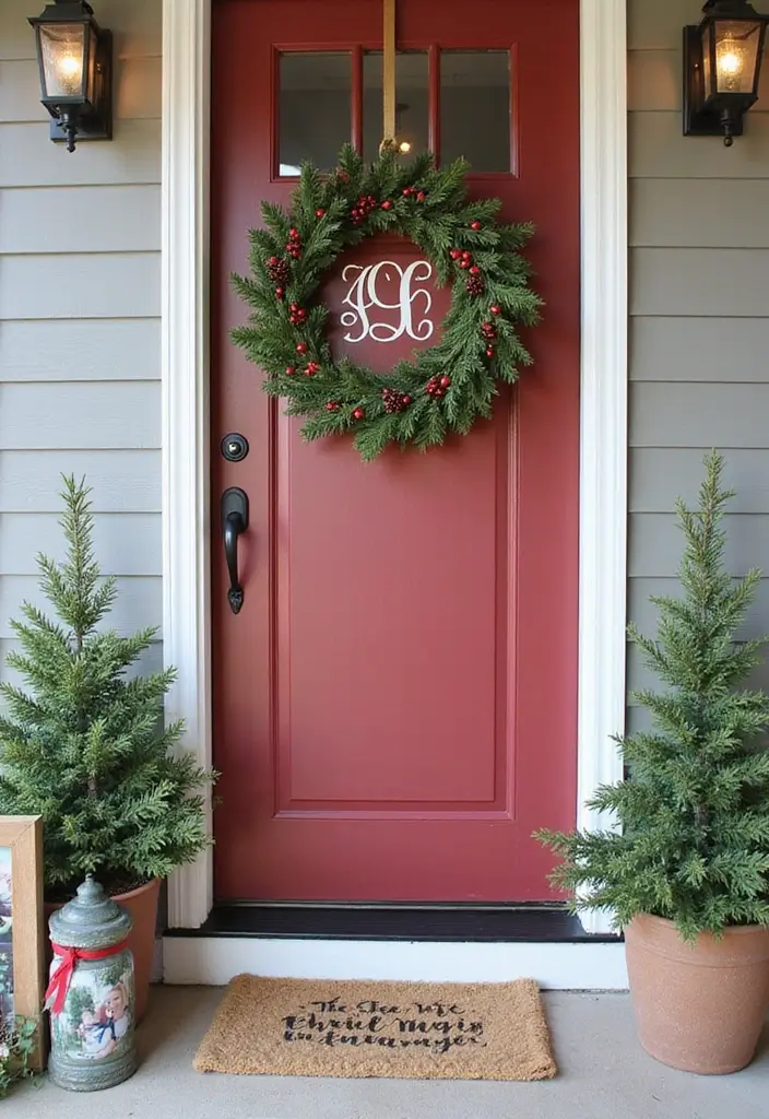 15 Stunning Front Porch Christmas Decor Ideas to Make Your Neighbors Jealous! - 15. Personalized Holiday Touches
