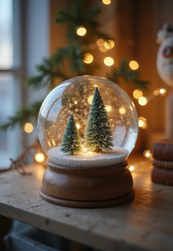 20 Cozy Christmas Bedroom Decor Ideas That Will Fill Your Space with Holiday Cheer! - 16. DIY Snow Globes