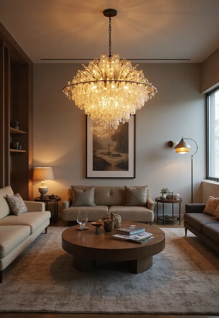 10 Stunning Modern Luxury Living Room Ideas That Will Leave You Breathless! - 4. Statement Lighting Fixtures