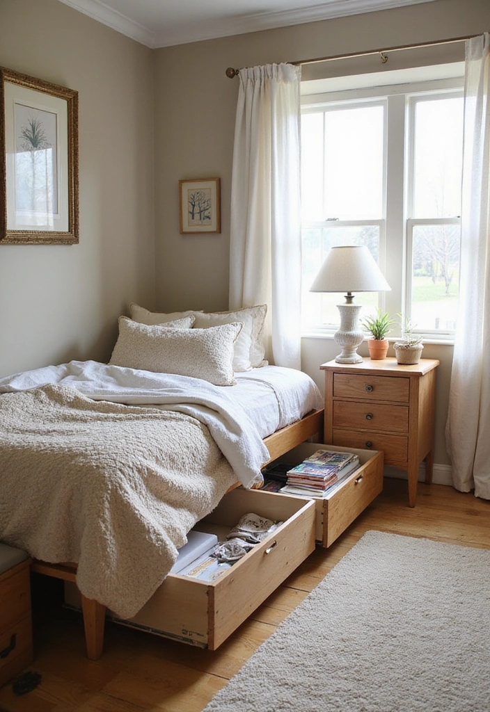12 Brilliant Simple Bedroom Ideas for Small Rooms That Double Your Space - 10. Utilize Under-Bed Storage