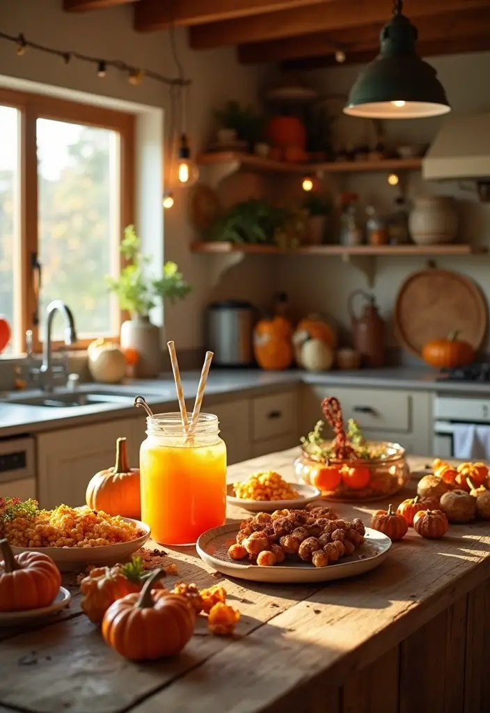 12 Festive Fall Kitchen Decor Hacks to Bring Autumn Cheer to Your Home! - 12. Fall-themed Party Prep