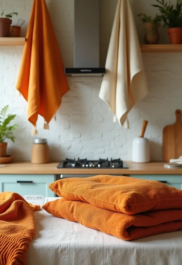 12 Festive Fall Kitchen Decor Hacks to Bring Autumn Cheer to Your Home! - 2. Cozy Textiles