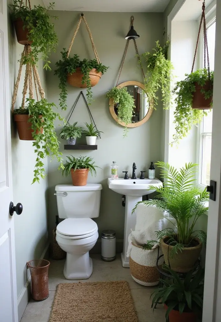 12 Trendy Small Bathroom Decor Makeovers That Will Leave You Inspired! - 10. Greenery for Freshness