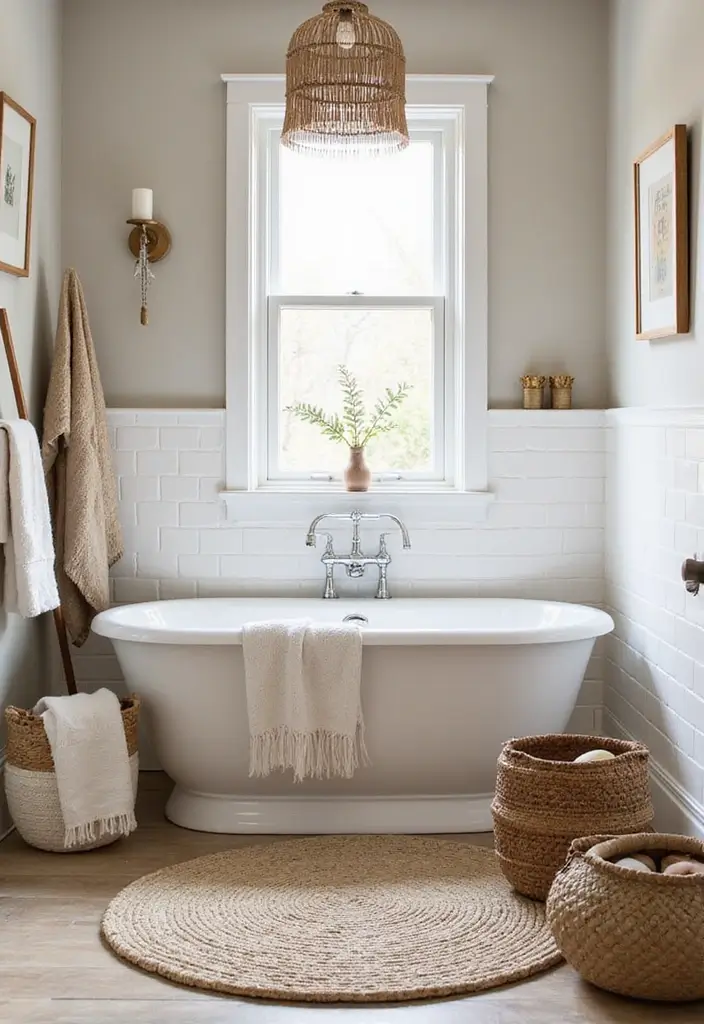 12 Trendy Small Bathroom Decor Makeovers That Will Leave You Inspired! - 12. Textures and Layers