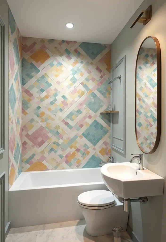 12 Trendy Small Bathroom Decor Makeovers That Will Leave You Inspired! - 5. Colorful Accent Tiles