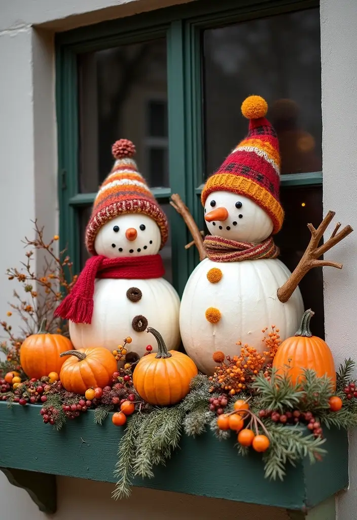 12 Winter Window Box Ideas to Elevate Your Porch Decor in Minutes! - 8. Whimsical Snowmen