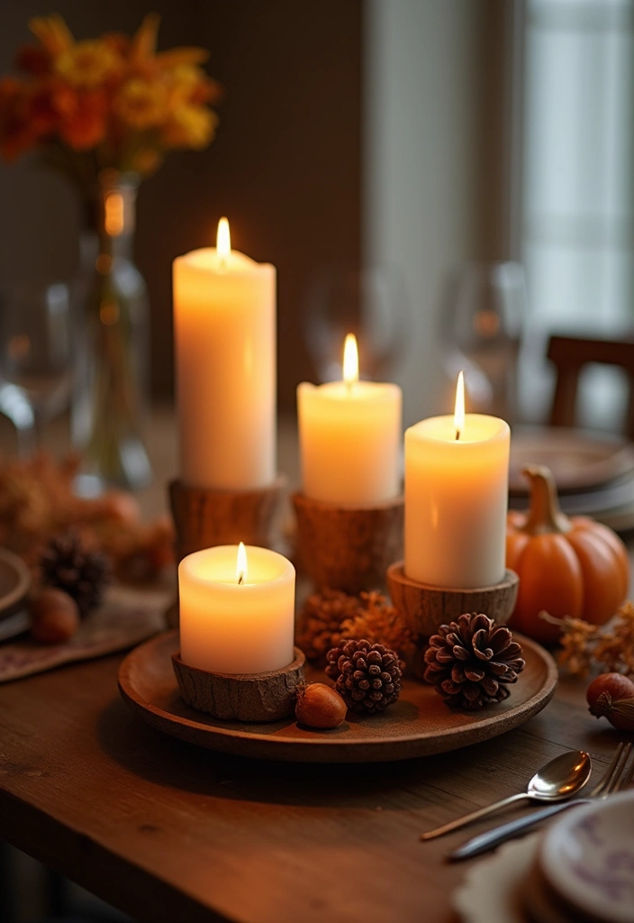 18 Elegant Fall Table Decor Ideas That Will WOW Your Dinner Guests! - 6. Warm Candlelight