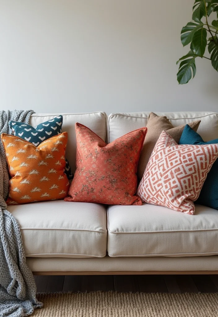 10 Dopamine Decor Ideas That Will Instantly Lift Your Mood! - 3. Playful Throw Pillows