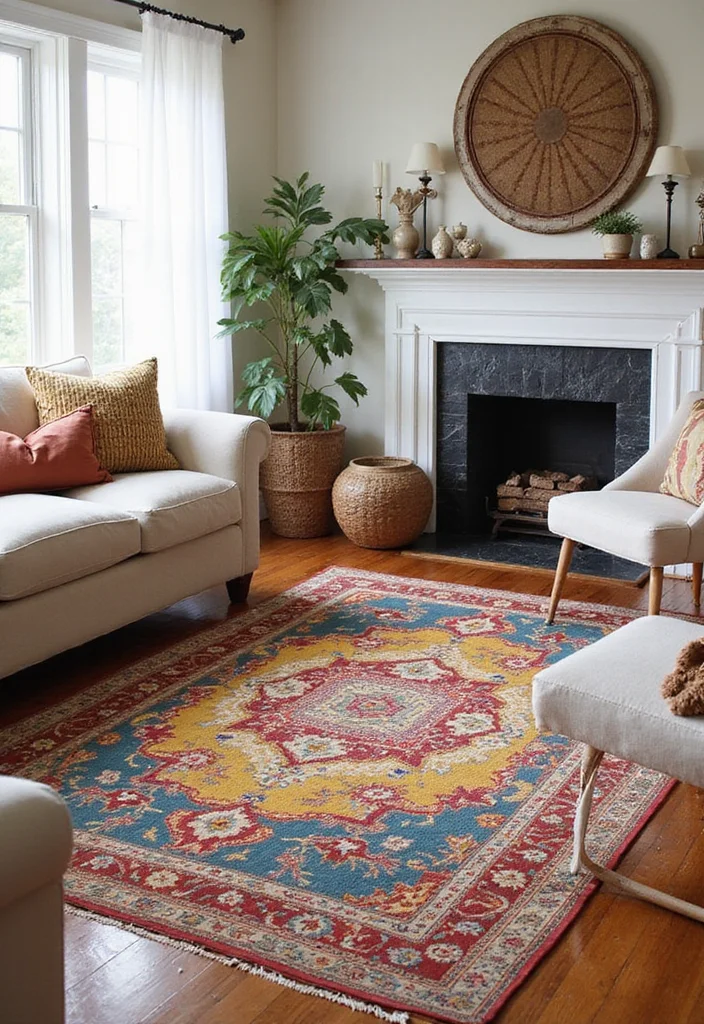 10 Dopamine Decor Ideas That Will Instantly Lift Your Mood! - 5. Decorative Rugs