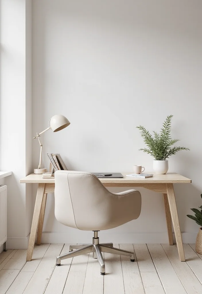 10 Jaw-Dropping Neutral Home Decor Looks You Need to See to Believe! - 5. Minimalist Neutral Office Space