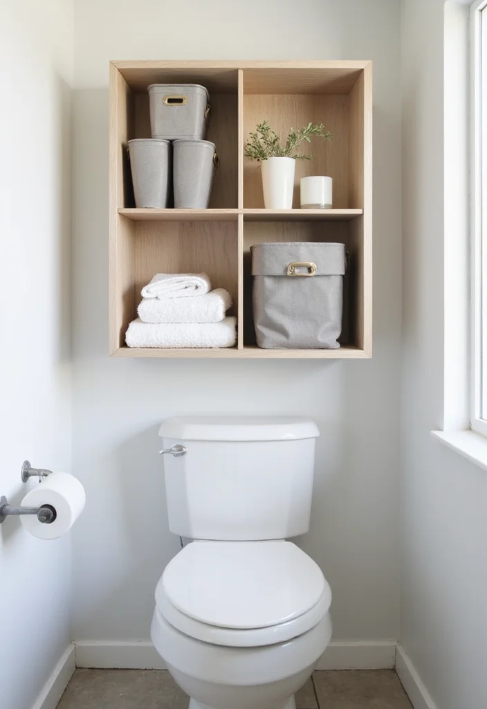 10 Stunning Bathroom Shelves Over Toilet That Will Transform Your Space! - 7. Minimalist Cube Shelves