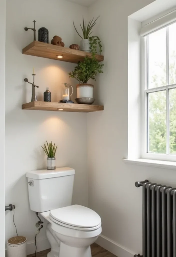 10 Stunning Bathroom Shelves Over Toilet That Will Transform Your Space! - 9. Chic Corner Shelves