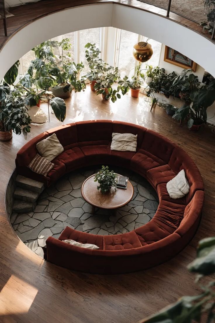 10 Stunning Sunken Living Room Ideas That'll Make Your Friends Jealous! - 4. Nature-Inspired Nook