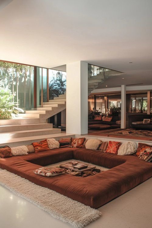 10 Stunning Sunken Living Room Ideas That'll Make Your Friends Jealous! - 9. Warm and Welcoming