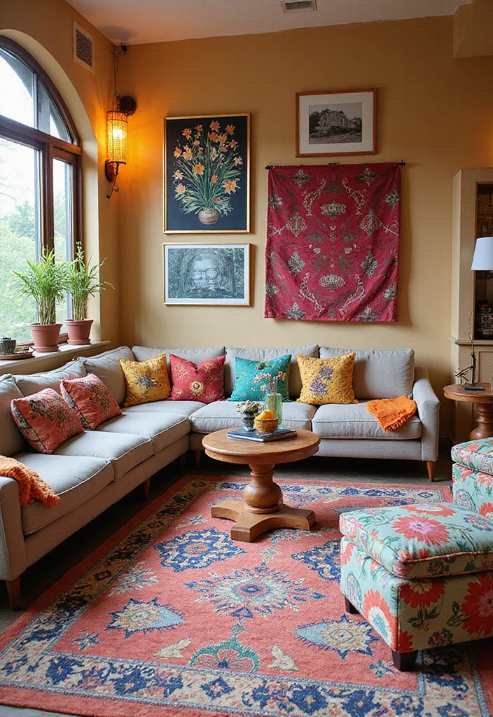 12 Boho Home Decor Ideas That'll Transform Your Space Into a Cozy Oasis! - 11. Playful Prints and Patterns