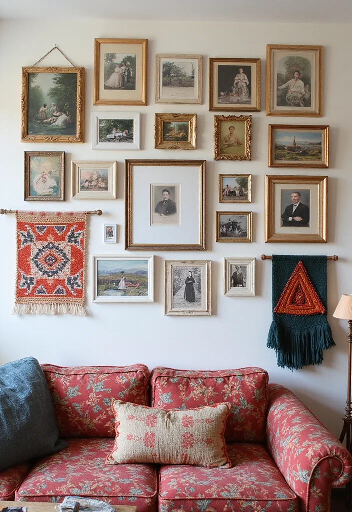 12 Boho Home Decor Ideas That'll Transform Your Space Into a Cozy Oasis! - 3. Gallery Wall of Memories