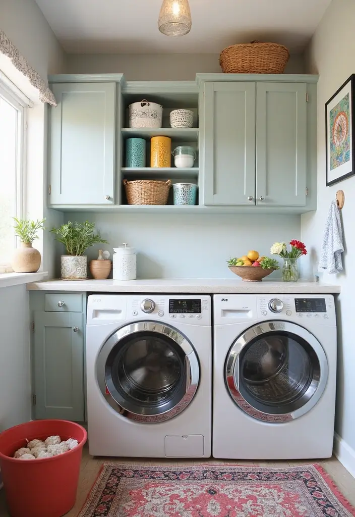 12 Genius Small Laundry Room Ideas You Wish You Knew Sooner! - 1. Brighten Up with Colorful Accents